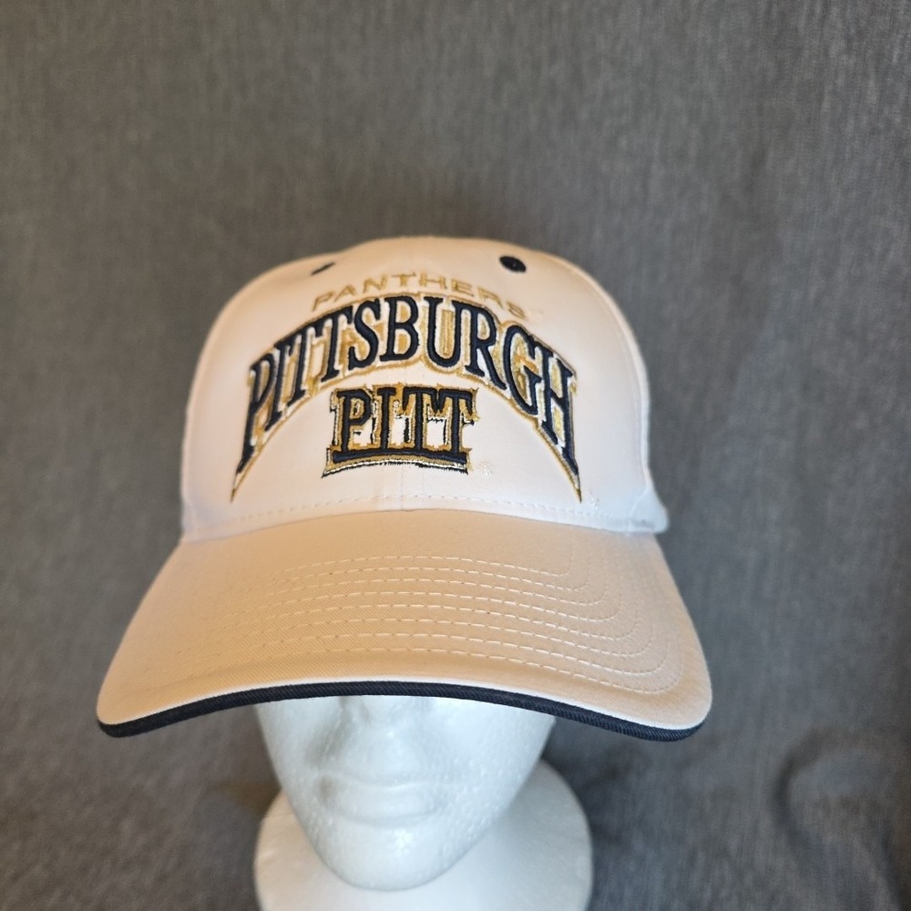 pitt panthers Embroidered Hat Loop And Hook‎ Adjustable Strap White